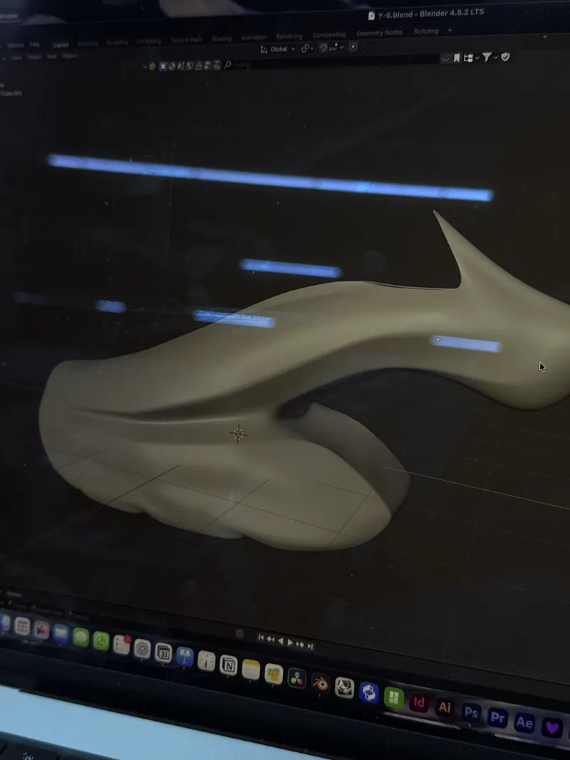 3D sculpted shoe on a screen