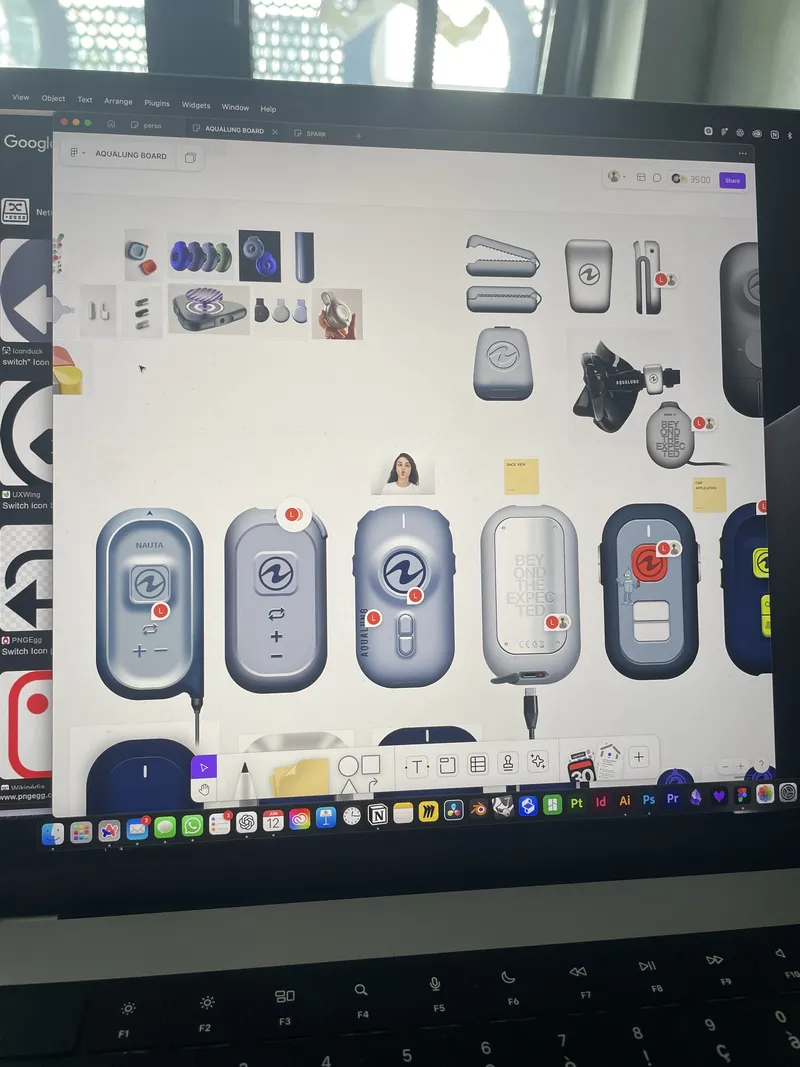 Product interface concepts on a screen