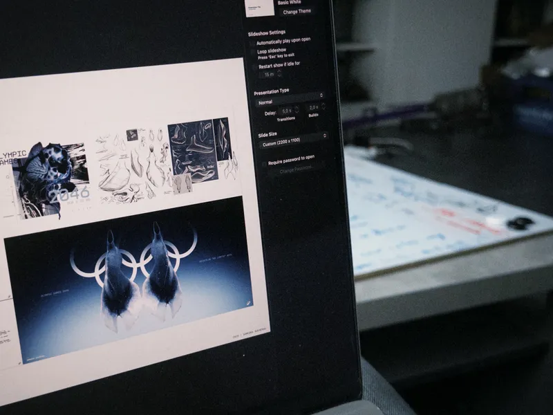 Moodboard on a screen