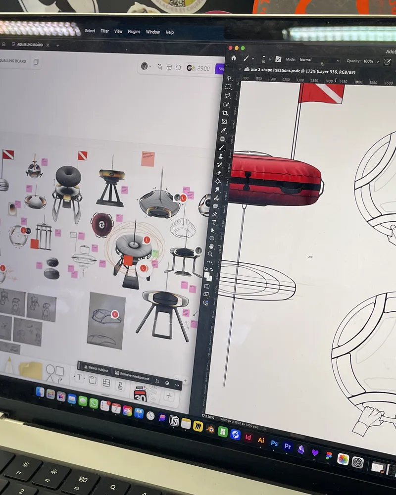 Product concepts on a screen