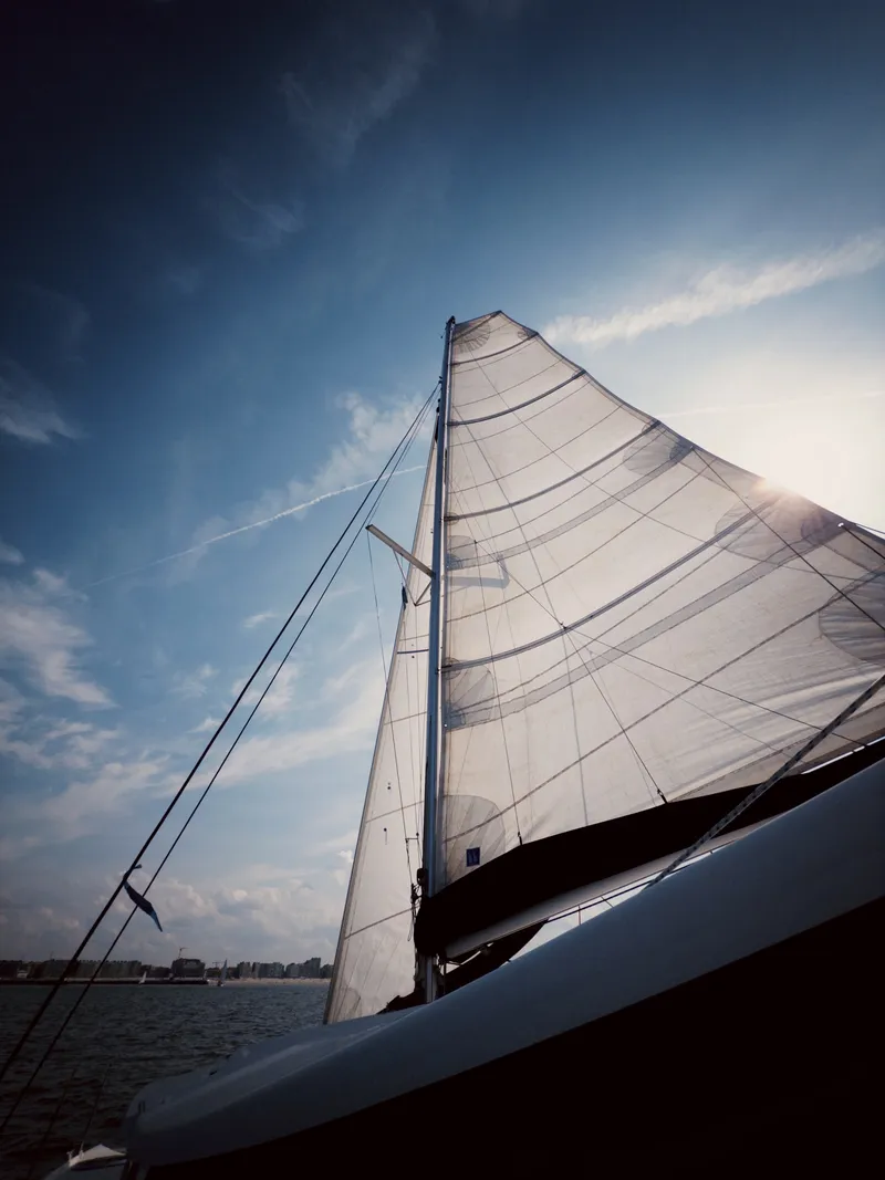 Sailboat under a blue sky