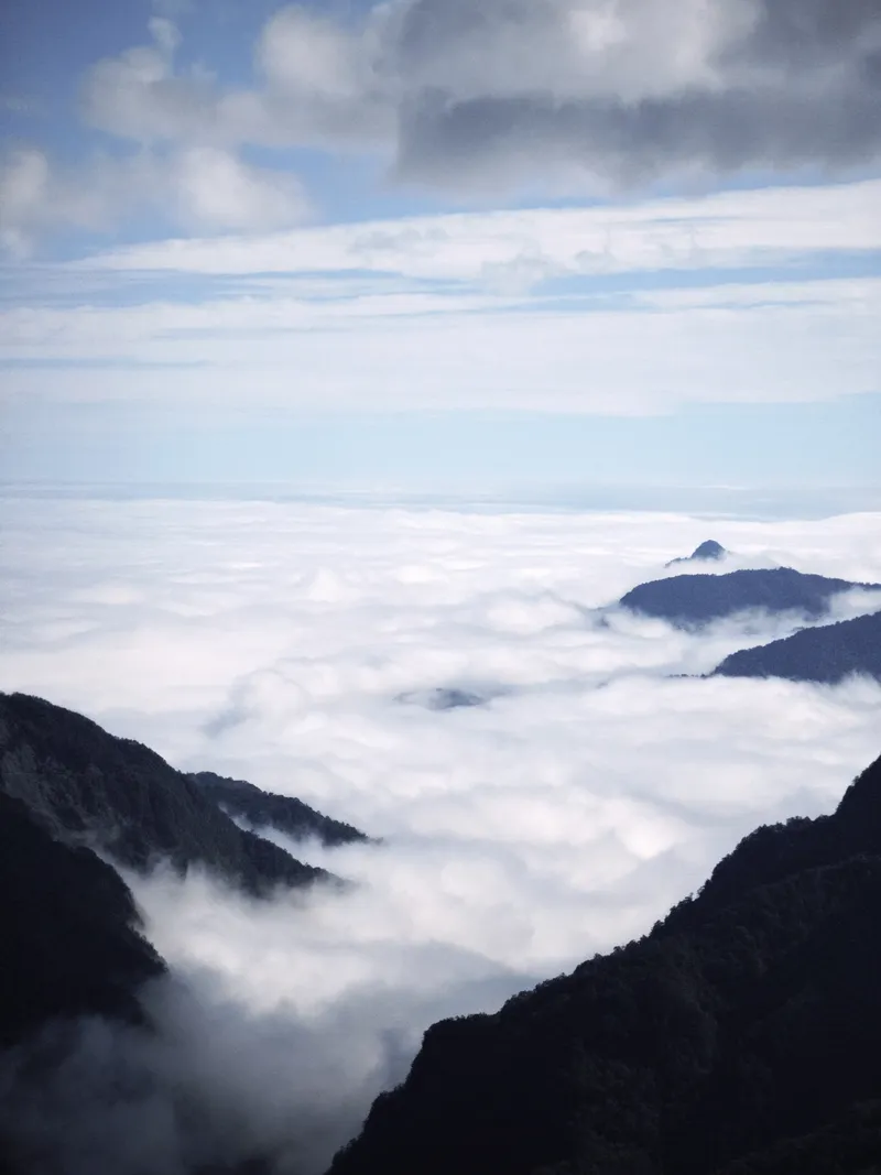Sea of clouds over mountains