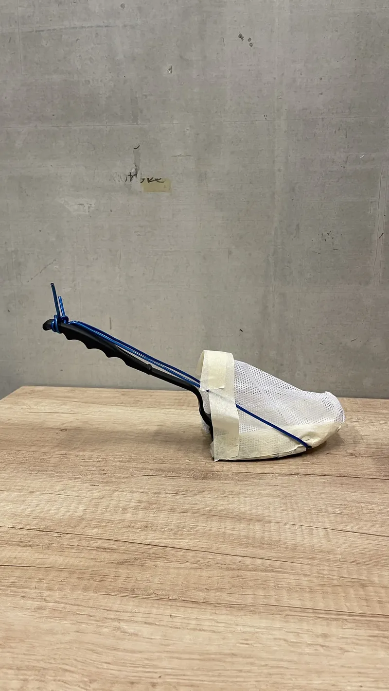 Early prototype on a wooden table