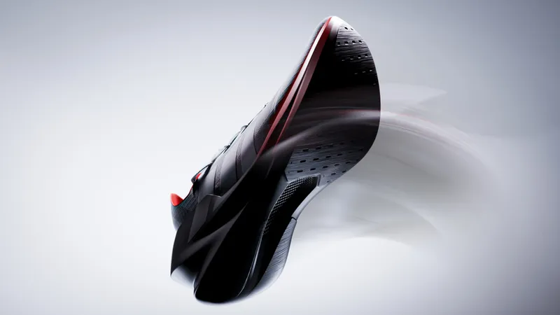 Black running shoe concept render