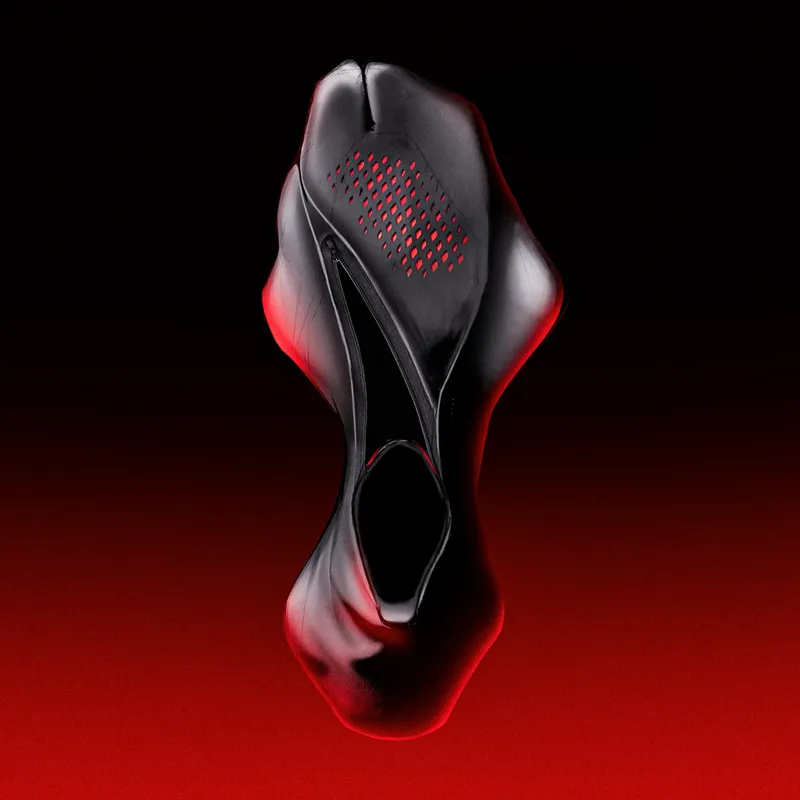 Dark concept render with a red glow