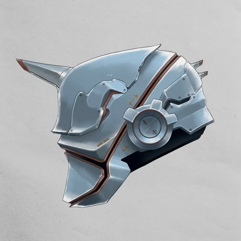 Concept render of a sculpted helmet