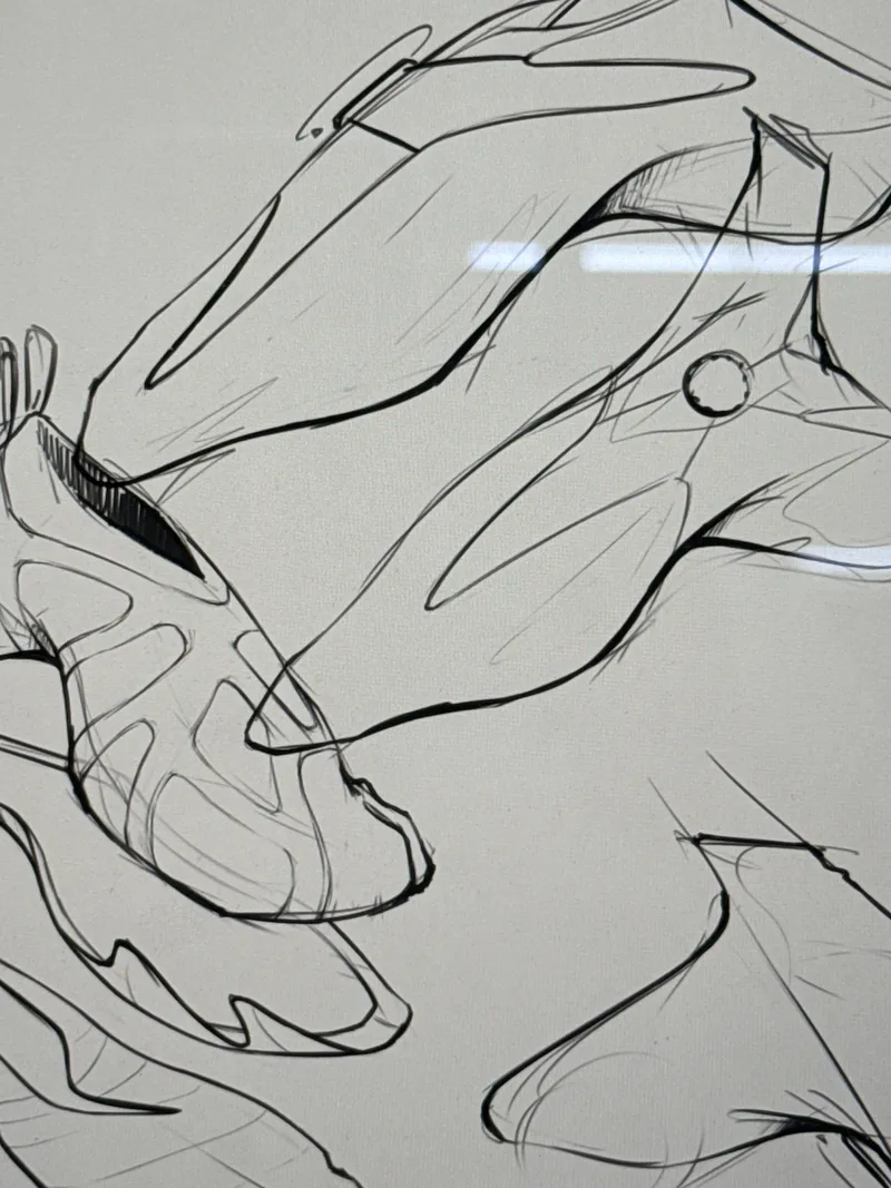Close-up of pen sketch lines