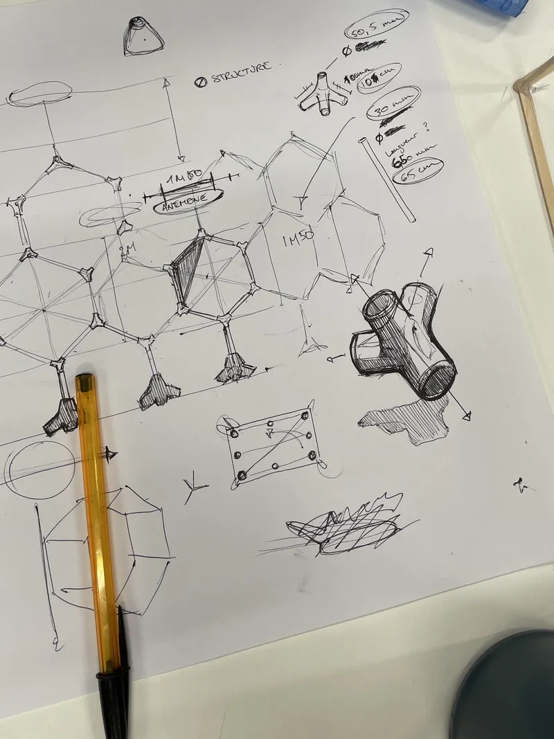 Pencil sketches of a lattice structure