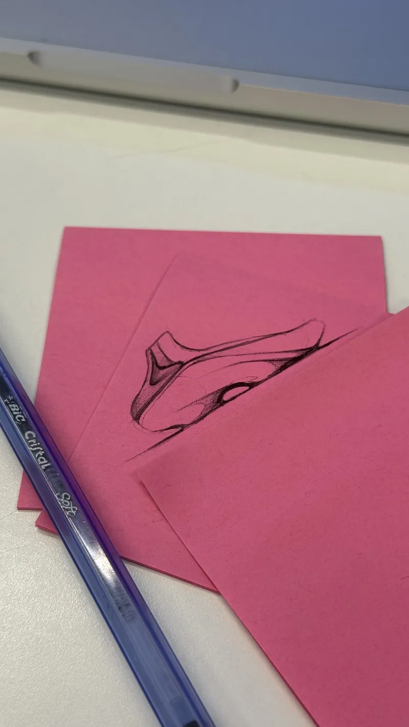 Sketch on pink paper
